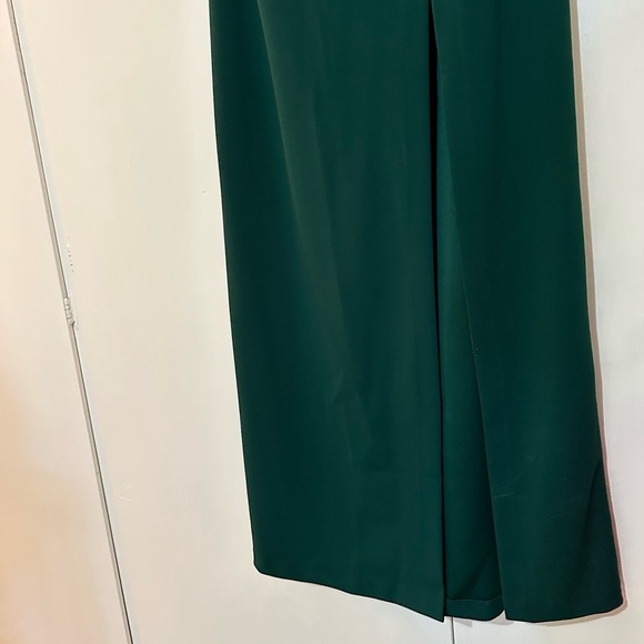 NWT R&M Richards Gown Women 14 Green Bow Front Column Maxi Dress Formal - Picture 4 of 11